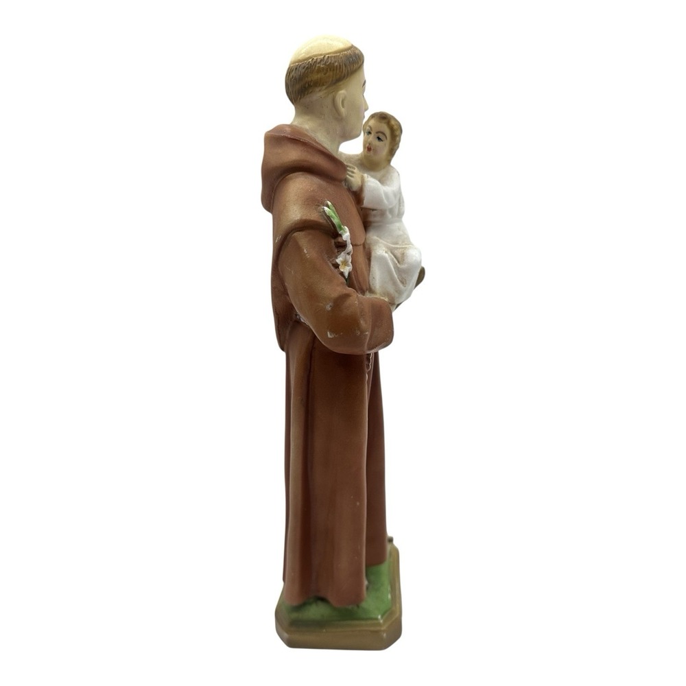 Vintage Saint‎ Anthony Chalkware Statue Painted Figurine 11" Tall 60s 70s - Picture 5 of 6